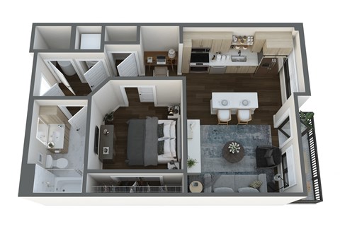 Floor plan for studio, 1 bath, 600 sqft
